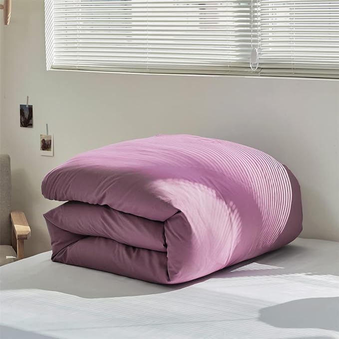 Purple Comforter Set Twin Grape Color Bedding Set 3 Pieces Solid Purple Comforter Set Hotel Quality Lightweight Women Comforter Set Twin Breathable Purple Bed Comforter Set Twin
