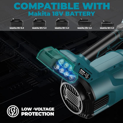 Cordless Leaf Blower for makita 18V Battery, 480 CFM Electric Blower with Brushless Motor, Adjustable 3 Speeds up to 22000RPM, Handheld Leaf Blower for Lawn Care,Yard and Snow Blowing(No Battery)