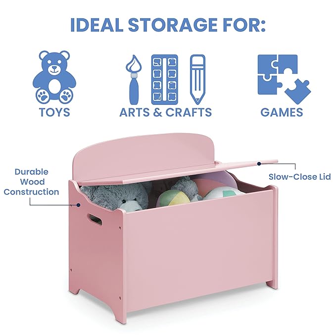 Delta Children MySize Deluxe Toy Boxes, Dusty Rose and Deep Blue