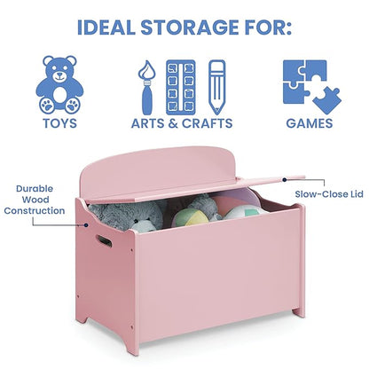 Delta Children MySize Deluxe Toy Boxes, Dusty Rose and Deep Blue