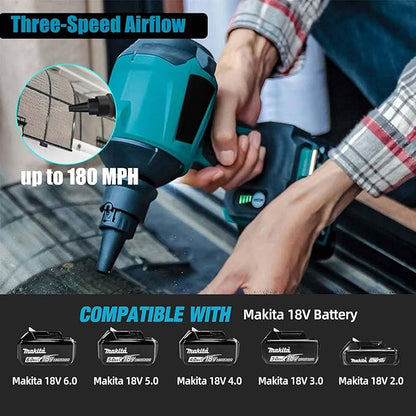 Cordless Dust Blower for Makita 18V Battery, 50000RPM Brushless Motor High Volume Compressed Air Duster for Computer Keyboard, Garage, Sawmill Room, Camping BBQ, Wood Workshop Cleaning(Tool Only)