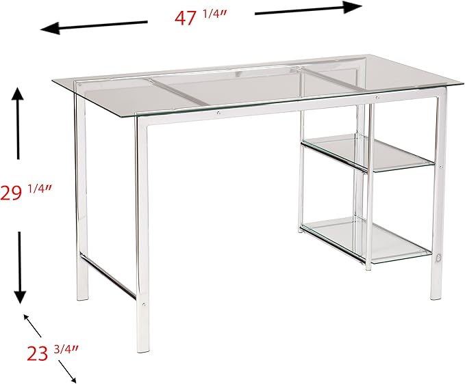 SEI Furniture Oslo Writing Desk, Chrome