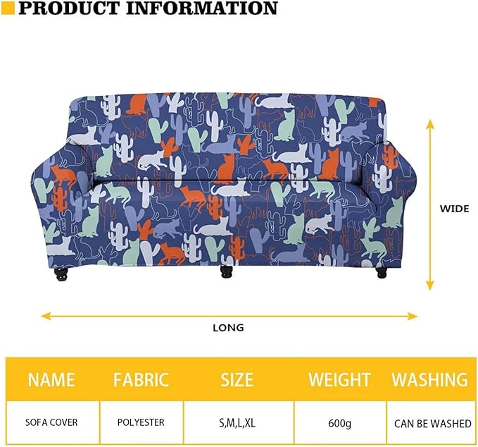 FKELYI Christmas Decorations Green Sofa Slipcover Santa Claus Stretch Sofa Couch Cover for Indoor Washable Furniture Protector with Elastic Bottom S