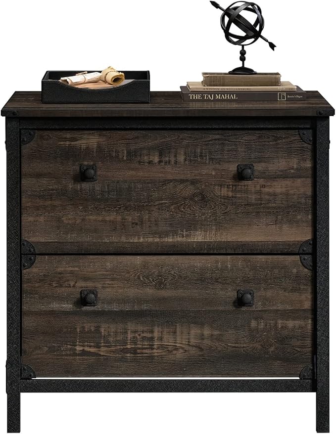 Sauder Steel River Lateral File, L: 30.08" x W: 20.75" x H: 29.53", Carbon Oak Finish