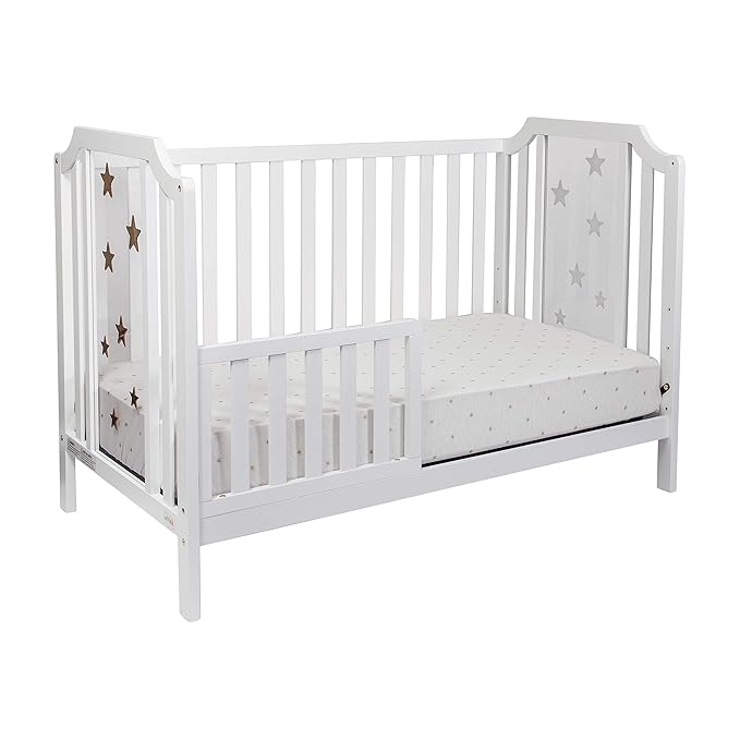 Suite Bebe Celeste 3 in 1 Convertible Island Crib, Wood and Acrylic, White