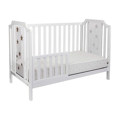 Suite Bebe Celeste 3 in 1 Convertible Island Crib, Wood and Acrylic, White