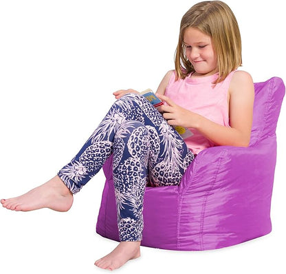 Posh Creations Bean Bag Structured Seat for Toddlers and Kids, Comfy Chair for Children, Pasadena, Purple
