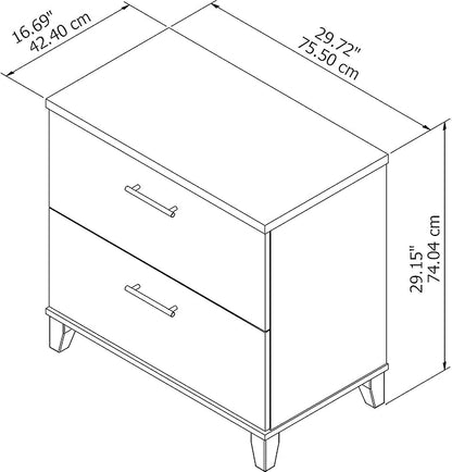 Bush Furniture Somerset 2 Drawer Lateral File Cabinet | Letter, Legal, and A4-size Document Storage for Home Office, 30W x 17D x 29H, Maple Cross