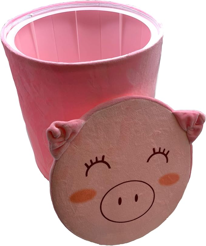 Storl Organizer Storage Stool for Toy and Cloth and Kids Stool (Pig, 12Wx13H)