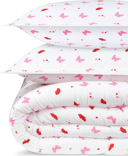 Utopia Bedding All Season Butterfly Comforter Set with 2 Pillow Cases, 3 Piece Soft Brushed Microfiber Kids Bedding Set for Boys/Girls, Machine Washable (Twin)