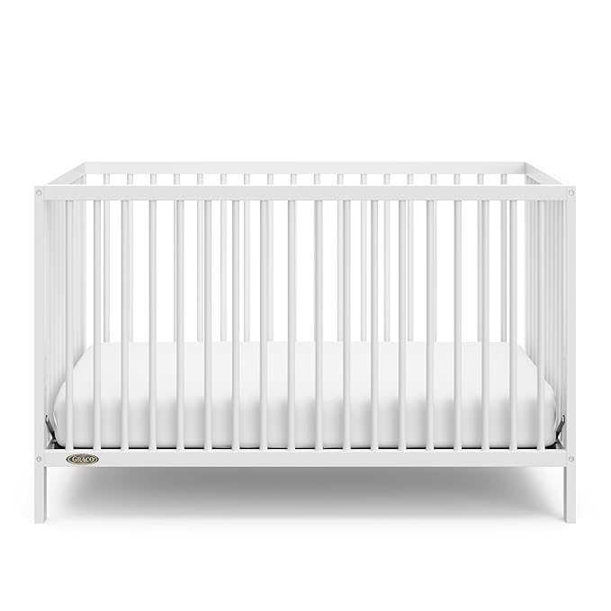 Graco Teddi 5-in-1 Convertible Crib (White) – GREENGUARD Gold Certified, Converts to Daybed, Toddler & Twin Bed with Headboard and Footboard, Adjustable Mattress Height