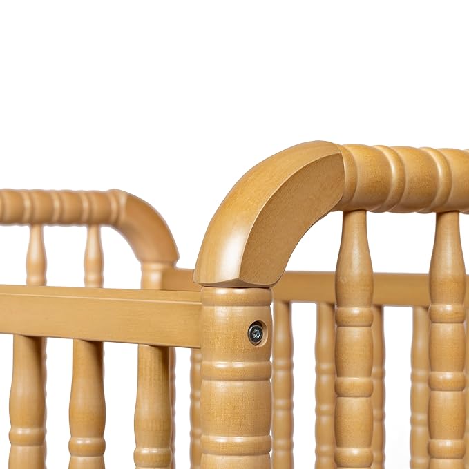 DaVinci Jenny Lind 3-in-1 Convertible Mini Crib in Honey, Removable Wheels, Greenguard Gold Certified