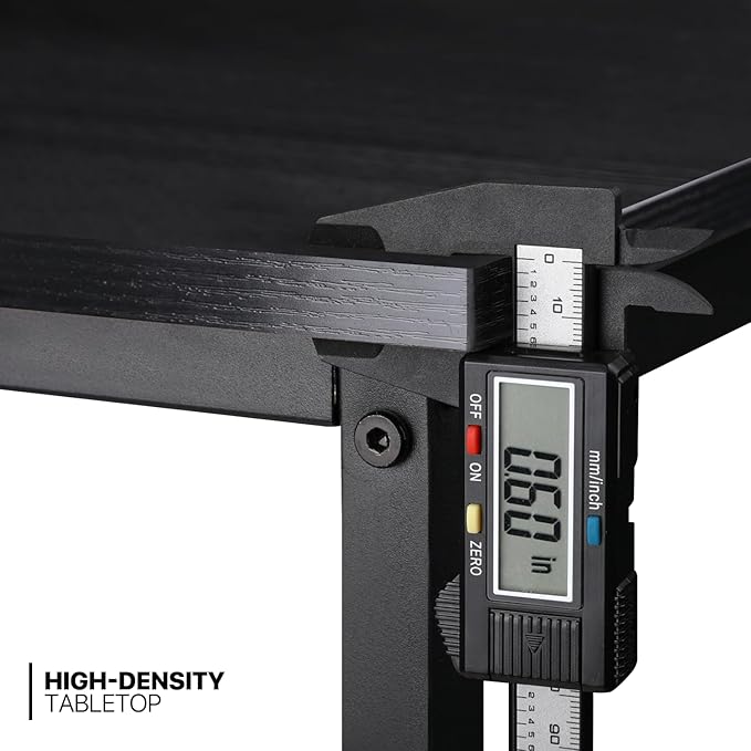 MoNiBloom Computer Desk 55", Simple Style Home Gaming Desk with Storage Bag, Office Writing Workstation- Black