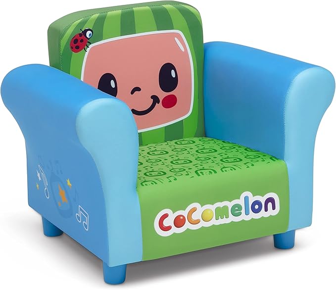 Delta Children Colorful Kids Upholstered Chair, One Size, Cocomelon
