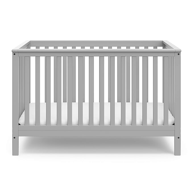 Storkcraft Hillcrest 4-in-1 Convertible Crib (Pebble Gray) - Converts to Daybed, Toddler Bed, and Full-Size Bed, Fits Standard Full-Size Crib Mattress, Adjustable Mattress Support Base