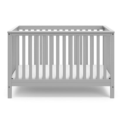 Storkcraft Hillcrest 4-in-1 Convertible Crib (Pebble Gray) - Converts to Daybed, Toddler Bed, and Full-Size Bed, Fits Standard Full-Size Crib Mattress, Adjustable Mattress Support Base