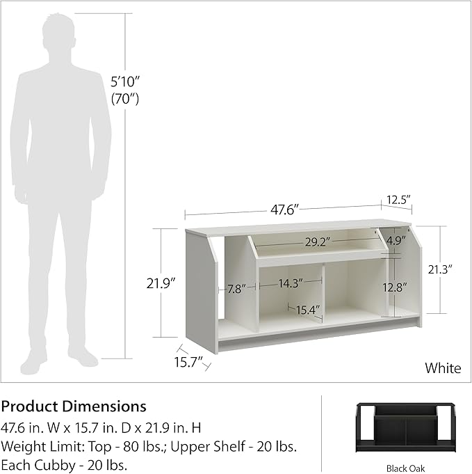 Ameriwood Home The Loft Stand for TVs up to 59", White