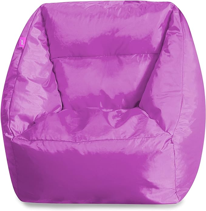 Posh Creations Coronado Bean Bag Boys and Girls Large Chair for Kids, for Gaming and Playrooms, Soft Nylon-Purple, Large Bean Bag