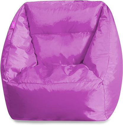 Posh Creations Coronado Bean Bag Boys and Girls Large Chair for Kids, for Gaming and Playrooms, Soft Nylon-Purple, Large Bean Bag