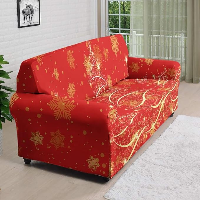FKELYI Easy Going Stretch Sofa Slipcover Christmas Tree Sofa Couch Cover Washable Sofa Slipcovers Comfortable Furniture Protector XL