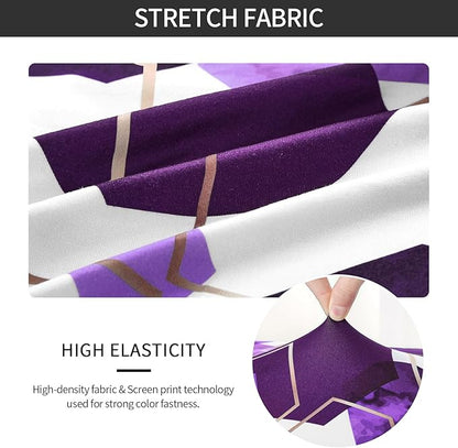 Gibelle Dining Room Chair Covers Set of 6, Soft Stretch Kitchen Chair Covers Slipcover Protector, Removable Washable Geometric Parson Chair Covers 6 Pack, Purple