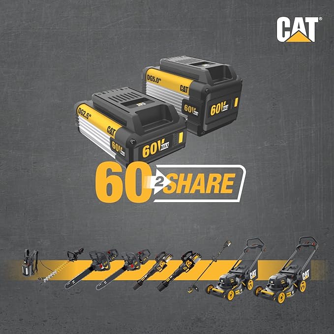 Cat DG650 60V 700 CFM 135 MPH Leaf Blower Cordless with Battery and Charger,Adjustable Speed Blowers for Lawn Care,Lightweight Cordless Leaf Blower with Variable Air Control Battery&Charger Include