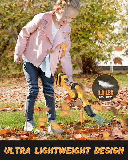 Mini Cordless Leaf Blower Up to 200MPH for Dewalt 20V Max Battery (No Battery) Electric Leaf Blower Cordless 3 Speeds Mode Battery Powered Leaf Blowers for Workbench, Patio, Porch