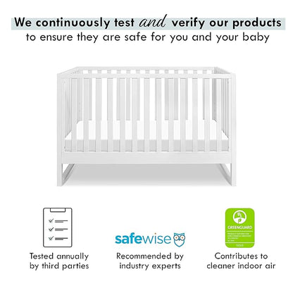 Davinci Hunter 3-in-1 Convertible Crib, White, Easy Assemble, Greenguard Gold Certified