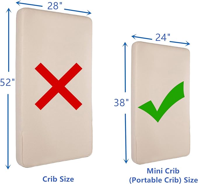 Delta Children Folding Portable Mini Baby Crib with Mattress + American Baby Waterproof Mini Crib Mattress Protector