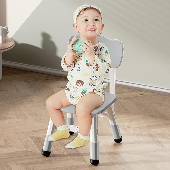 Kids' Desk Chairs Adjustable Height is Suitable for Children's Chairs Used in Families, Schools and Day-Care Between 2-10 Years Old The Max Bearing Capacity is 220LB(5PCS-Beige)