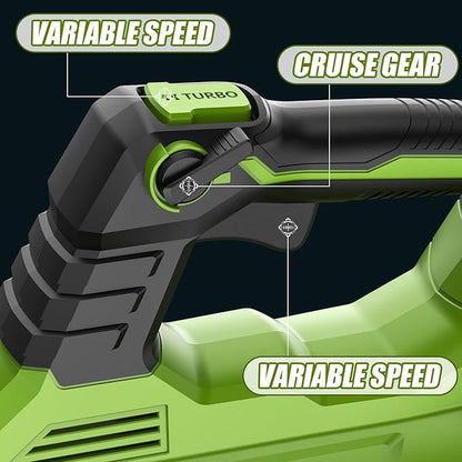 Cordless Leaf Blower - 105 MPH/530CFM, 40V Brushless Electric Leaf Blower with Turbine Fan Technology, 2X 5.0Ah Batteries and Charger with Shoulder Strap for Lawn Care, Yard, Garage Cleaning