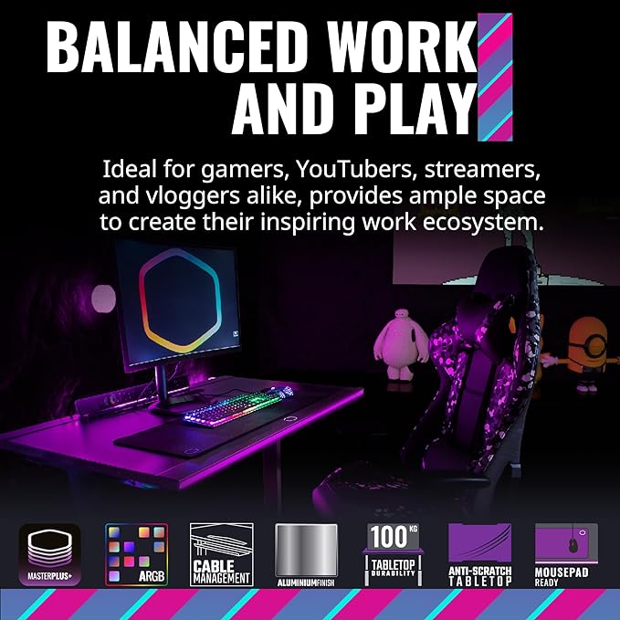 Cooler Master GD120 ARGB PC Desk, Gaming Table