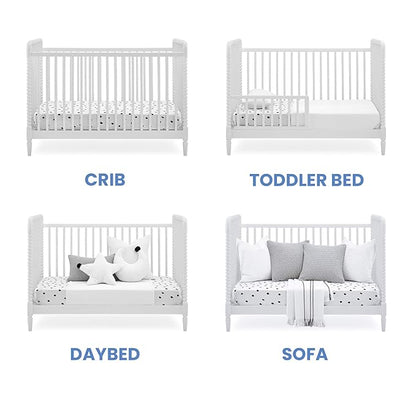 Delta Children Saint 4-in-1 Convertible Crib - Greenguard Gold Certified, Bianca White