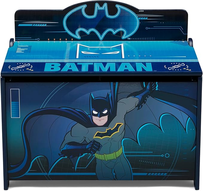 Batman Deluxe Toy Box by Delta Children Greenguard Gold Certified, Black/Blue