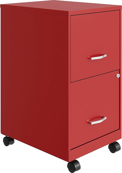 LYS SOHO File/File Mobile File Cabinet, Red