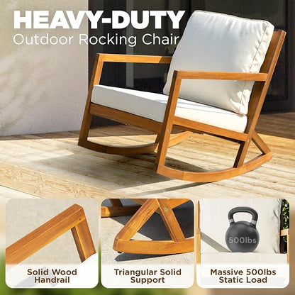 Solid Wood Louis Chairs Set of 2 with End Table, Onesize, Rocking Design