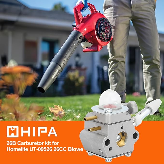 Hipa 26B 26CC Carburetor Compatible with Homelite 26B Blower UT09526 Carburetor Homelite Replace 308054114 308054075 Leaf Blower