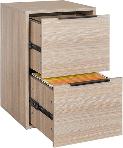 2 Drawer Wood File Cabinet,Vertical Wooden Storage Filing Cabinet for A4 or Letter Size,Under Desk Storage Cabinet for Home Office,Beige