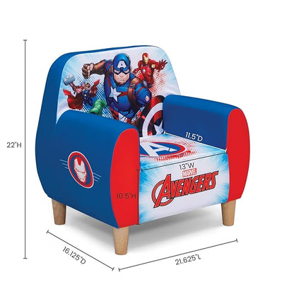 Delta Children Marvel Avengers Foam Chair for Kids, Blue