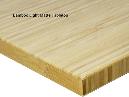 Standing desk bamboo, dual motor stand up desk adjustable height electric 48x30 - Bamboo Light Matte, White Frame