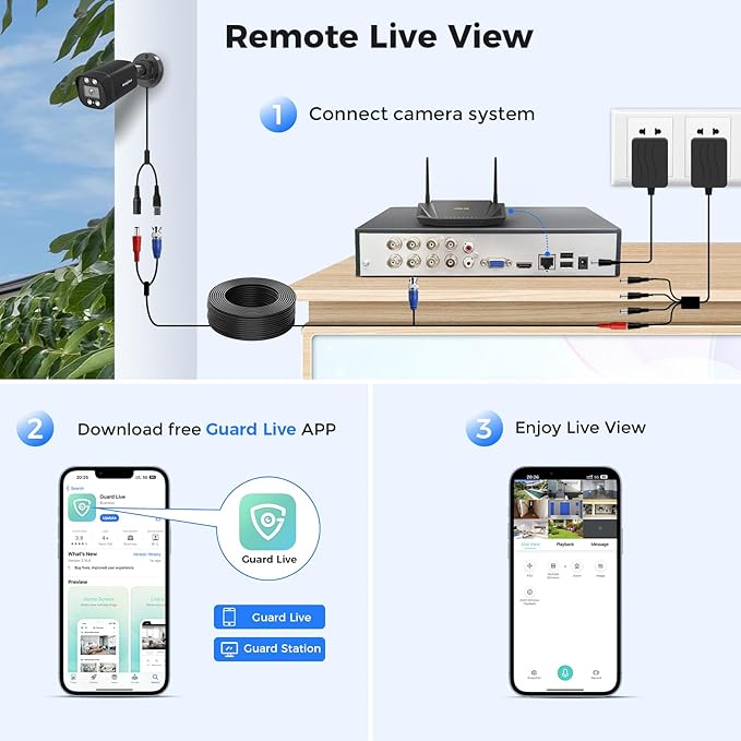 Hiseeu 3K Wired Outdoor Security Camera System with Audio,5MP 8CH Surveillance DVR,8 X5MP IP66 Weatherproof Cameras & 1TB HDD,Dual Light,Human/Vehicle Detection,Smart Playback for Home Security
