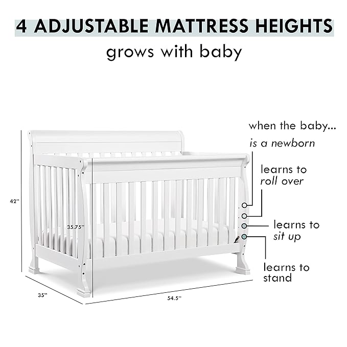 DaVinci Kalani 4-in-1 Convertible Crib in White, Greenguard Gold Certified