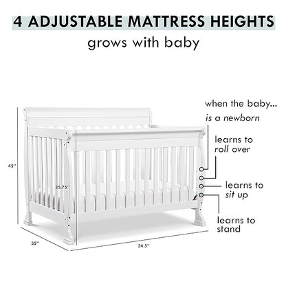 DaVinci Kalani 4-in-1 Convertible Crib in White, Greenguard Gold Certified