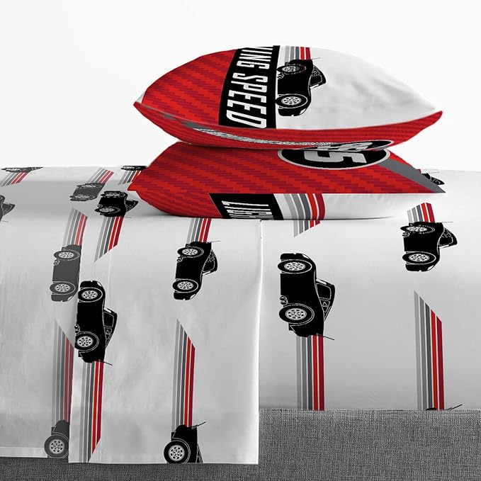 Jay Franco Disney Pixar Cars Race Ready 7 Piece Full Bed Set - includes Comforter & Sheet Set - Bedding Features Lightning McQueen - Super Soft Fade Resistant Microfiber