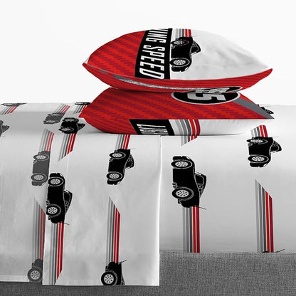 Jay Franco Disney Pixar Cars Race Ready 7 Piece Queen Bed Set - includes Comforter & Sheet Set - Bedding Features Lightning McQueen - Super Soft Fade Resistant Microfiber