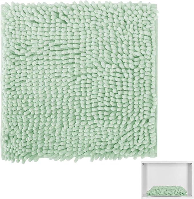 Locker Rug school girl rugs Carpet Chenille 100% Microfiber Locker Carpet with Non Skid Backing Locker Decorations (Green, 12X12)