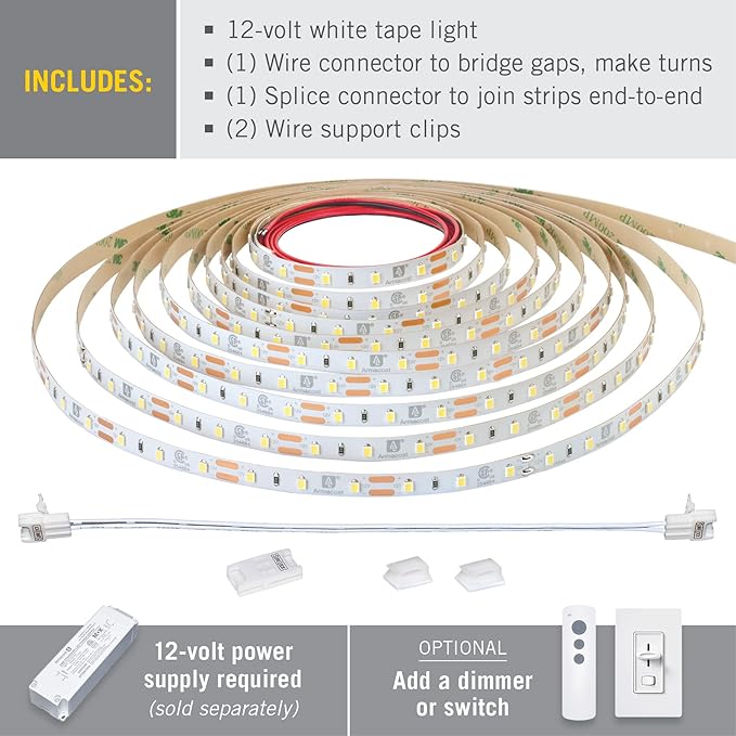Armacost Lighting 132220 Professional LED Strip Light 12ft Soft White 2700K
