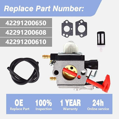 BG50 Carburetor Assembly Compatible with Stihl Leaf Blower BG50 BG65 SH55 SH85 OE: 42291200650 42291200608