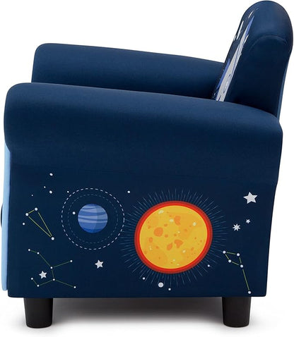 Delta Children Space Adventures Kids Upholstered Chair, Blue