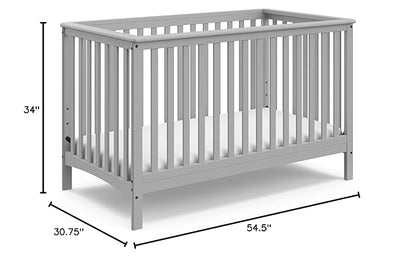 Storkcraft Hillcrest 4-in-1 Convertible Crib (Pebble Gray) - Converts to Daybed, Toddler Bed, and Full-Size Bed, Fits Standard Full-Size Crib Mattress, Adjustable Mattress Support Base